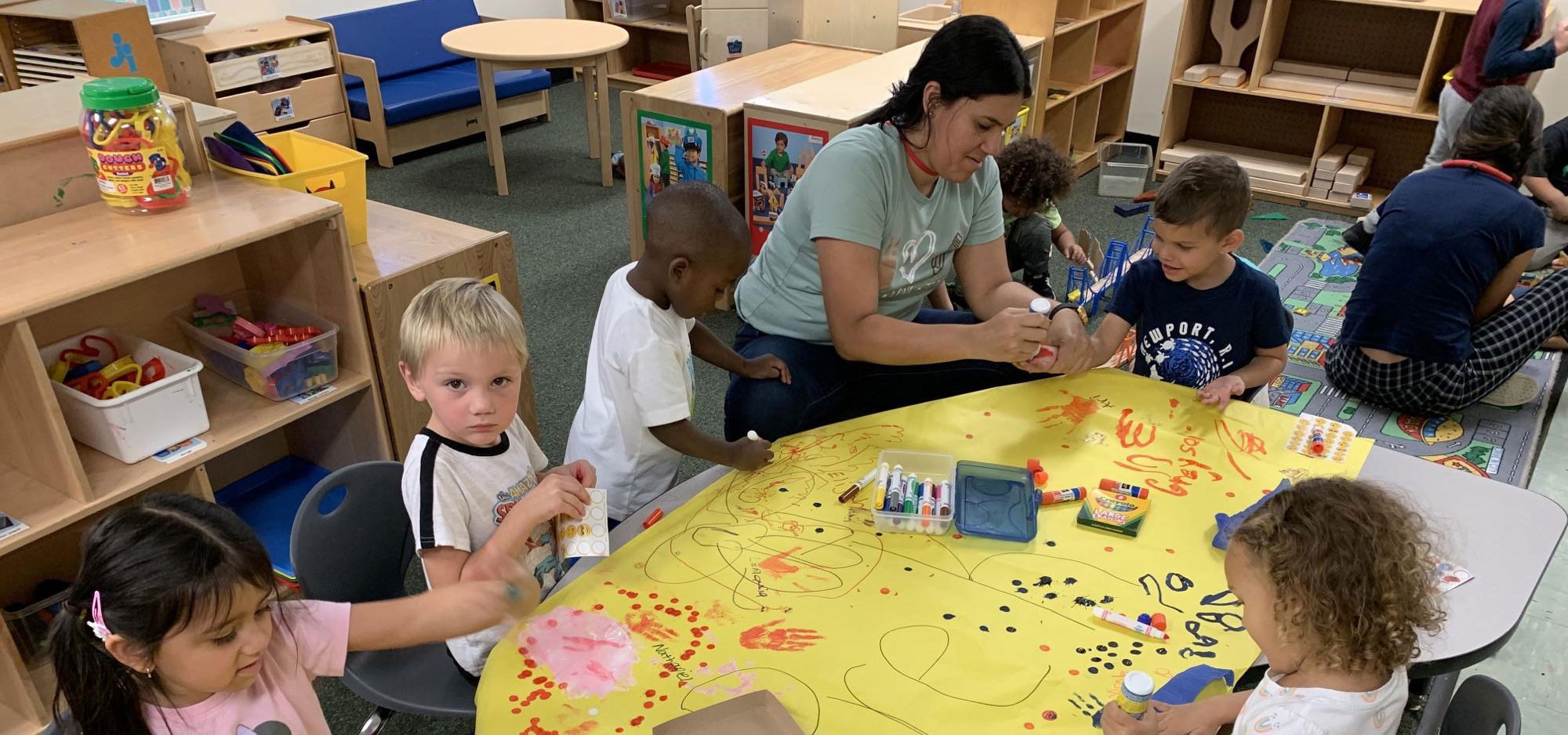 teacher with students